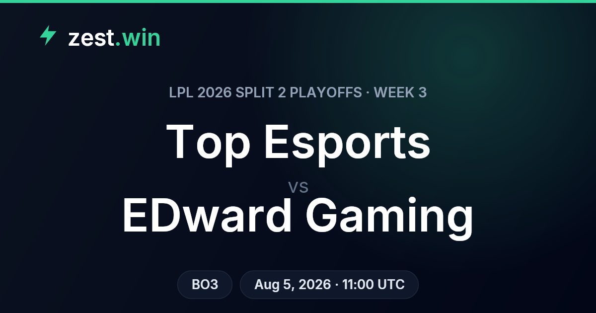 Top Esports vs EDward Gaming: LPL 2026 Playoffs Prediction