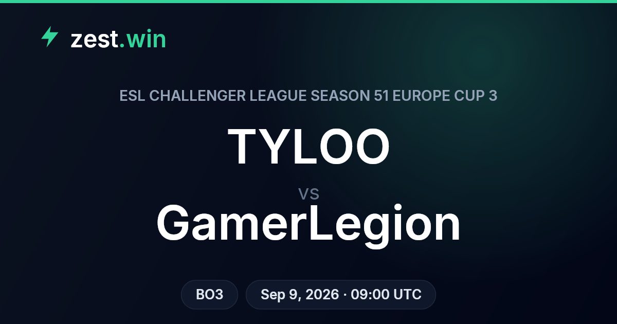 TYLOO vs GamerLegion Prediction — ECL Season 51 Europe Cup 3