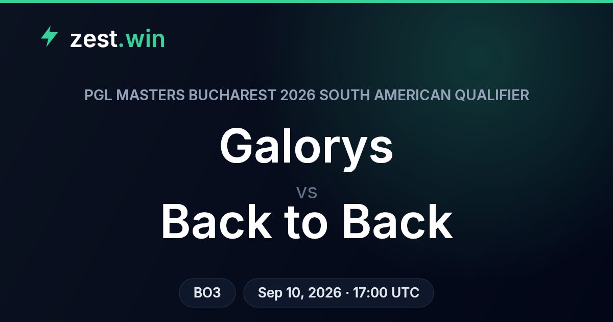 Galorys vs Back to Back Prediction — PGL Masters Bucharest