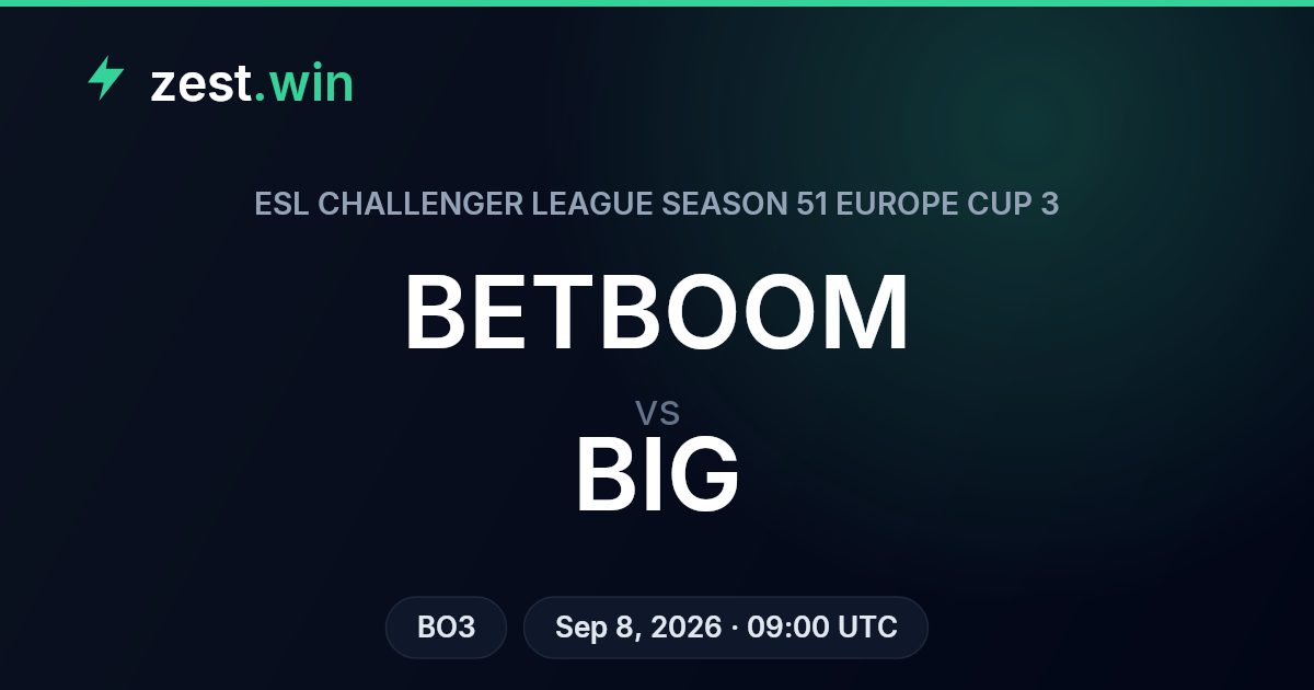 BETBOOM vs BIG Prediction — ESL Challenger League Europe Cup 3