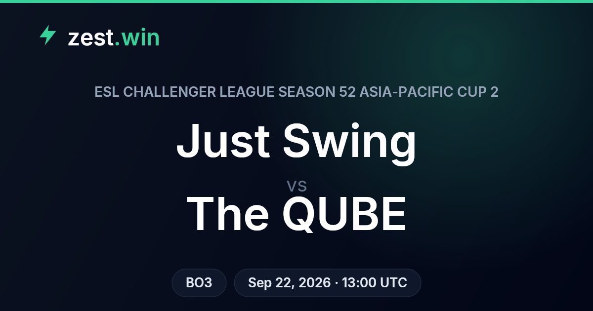 Just Swing vs The QUBE Prediction — ESL Challenger League APAC