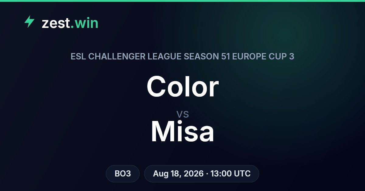 Color vs Misa: ESL Challenger League Season 51 Europe Cup 3 Prediction