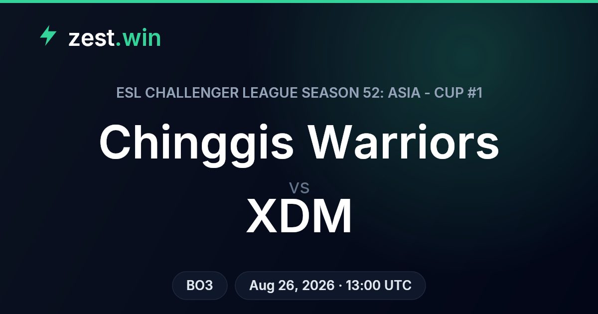 Chinggis Warriors vs XDM Prediction — ESL Challenger League Asia