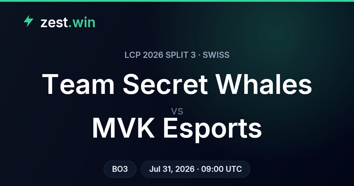 Team Secret Whales vs MVK Esports – LCP 2026 Split 3 Swiss Match Prediction