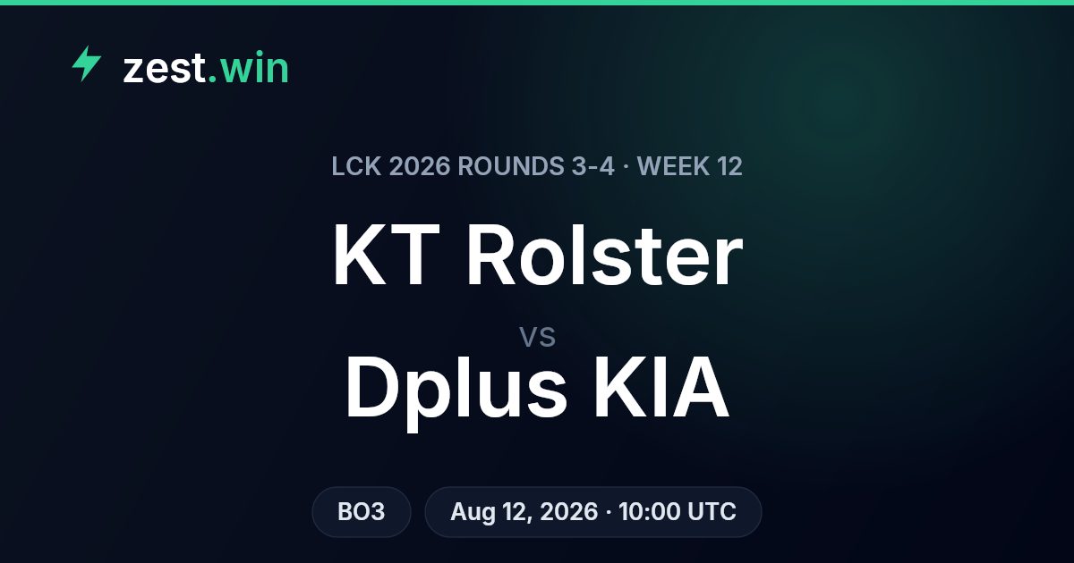 KT Rolster vs Dplus KIA – LCK 2026 Week 12 Series Prediction