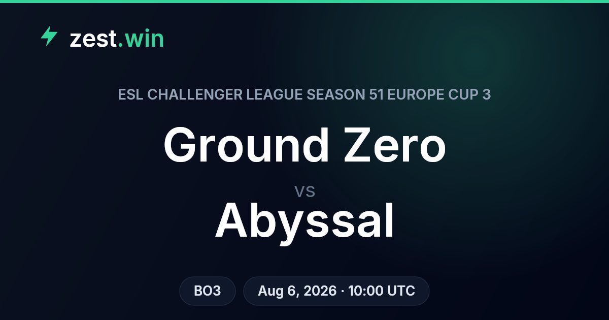Ground Zero vs Abyssal – ESL Challenger League Europe Cup 3 Prediction