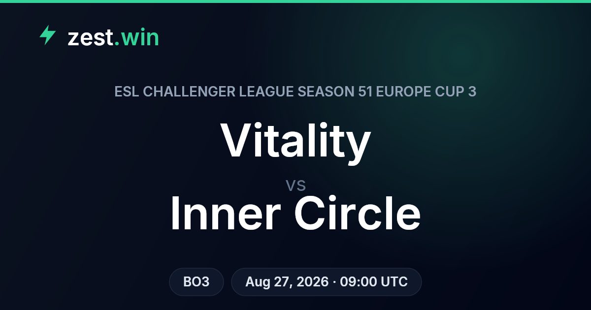 Vitality vs Inner Circle Prediction — ECL S51 Europe Cup 3