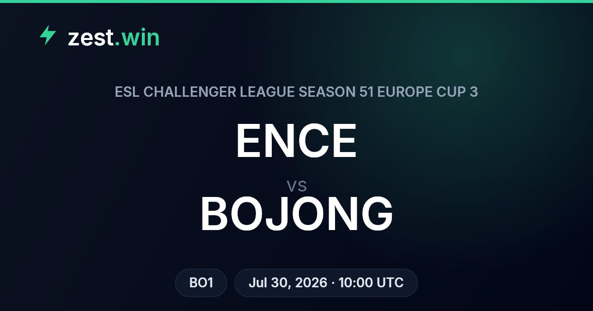 ENCE vs BOJONG: CS2 ESL Challenger League Cup 3 Best-of-1 Prediction