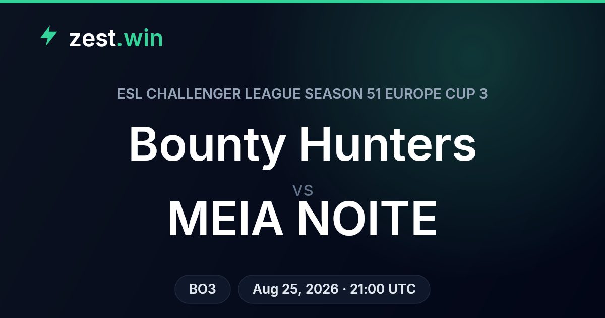 Bounty Hunters vs MEIA NOITE: ESL Challenger League Season 51 Prediction