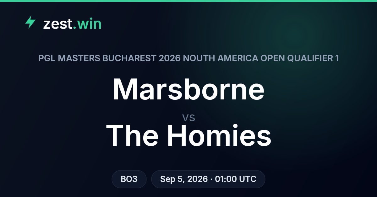 Marsborne vs The Homies Prediction — PGL Masters Bucharest NA OQ1
