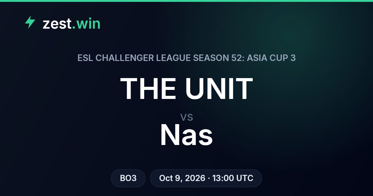 THE UNIT vs Nas: model sees razor-thin ESL Asia Cup edge