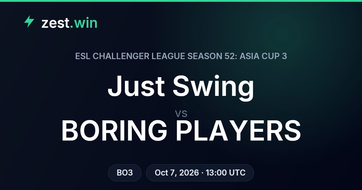 Just Swing vs BORING PLAYERS: model prices 70% series win