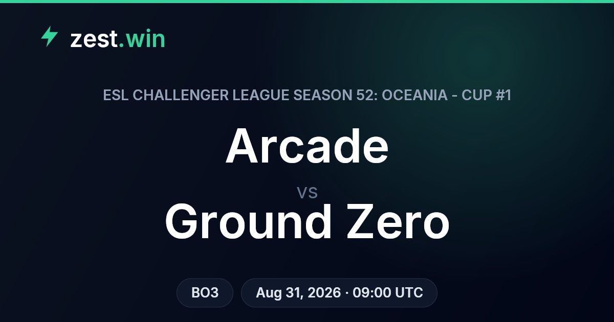 Arcade vs Ground Zero Prediction — ESL Challenger League Cup #1