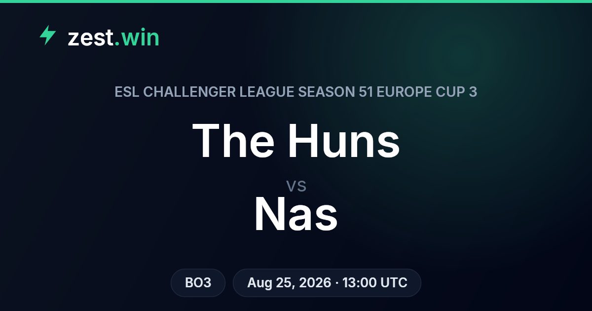 The Huns vs Nas Prediction – ESL Challenger League Season 51 Europe Cup 3