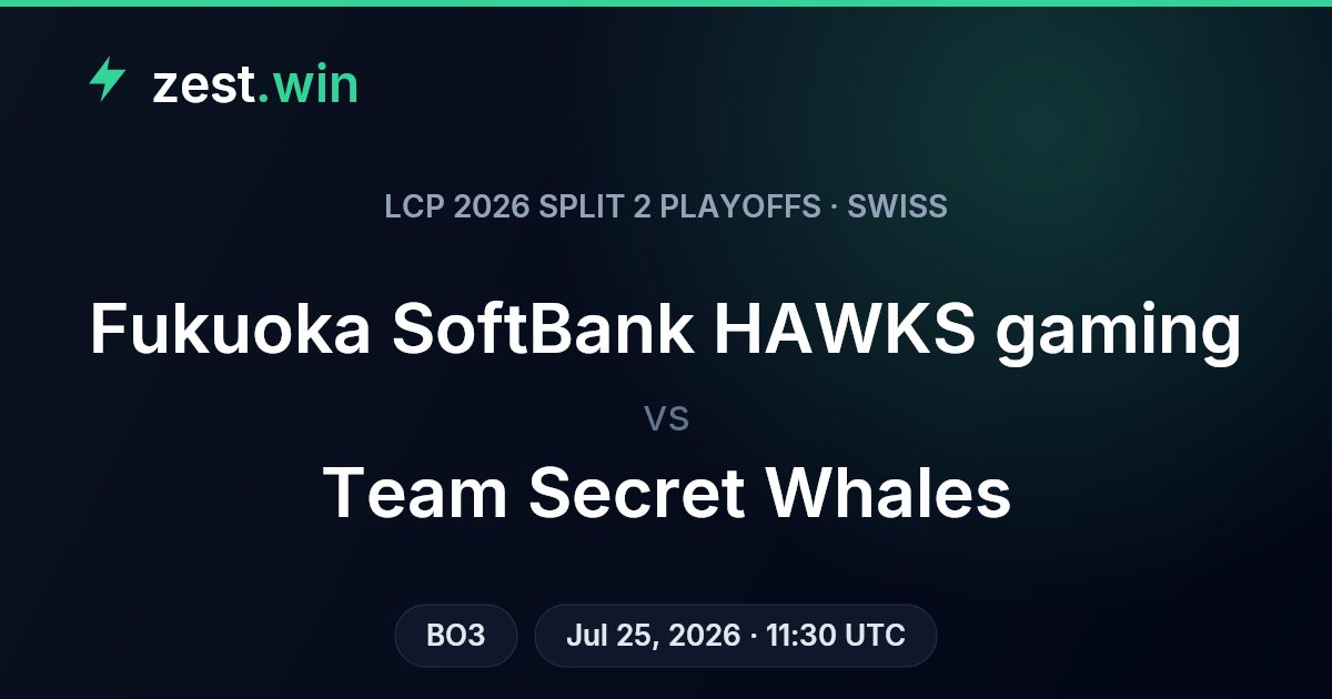 LCP 2026 Swiss: Team Secret Whales Heavy Favorites vs Fukuoka HAWKS