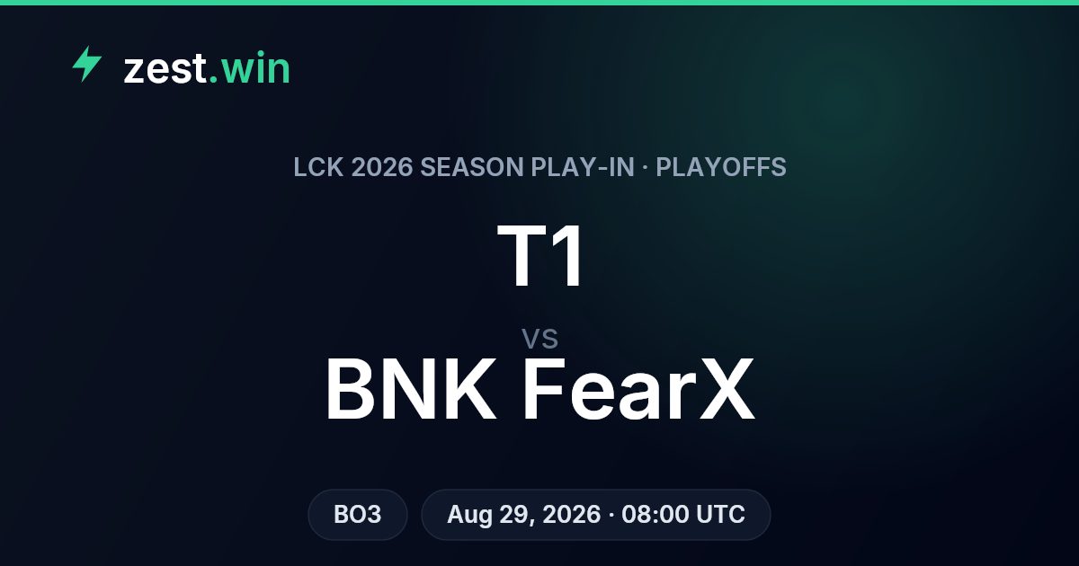 T1 vs BNK FearX Prediction — LCK 2026 Season Play-In Playoffs