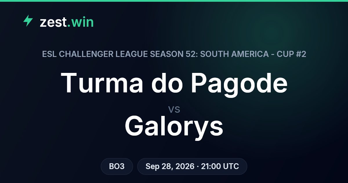 Turma do Pagode vs Galorys Prediction — ESL Challenger League