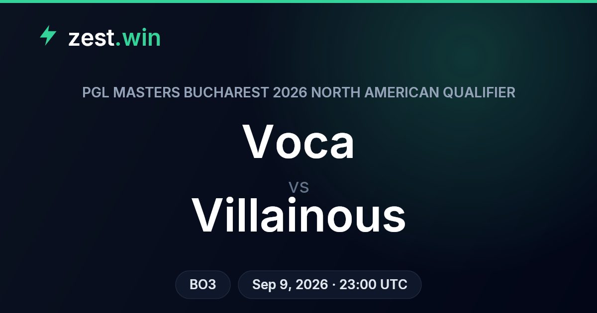 Voca vs Villainous Prediction — PGL Bucharest NA Qualifier