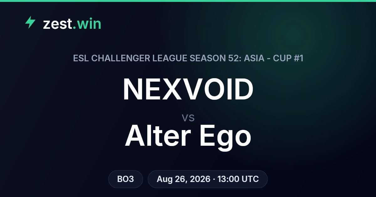 NEXVOID vs Alter Ego Prediction — ESL CL S52: Asia Cup #1