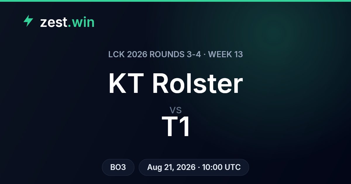 KT Rolster vs T1: LCK 2026 Week 13 Series Prediction