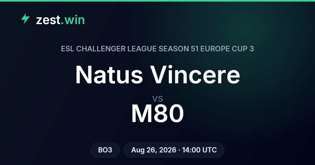 Natus Vincere vs M80 Prediction — ECL Season 51 Europe Cup 3