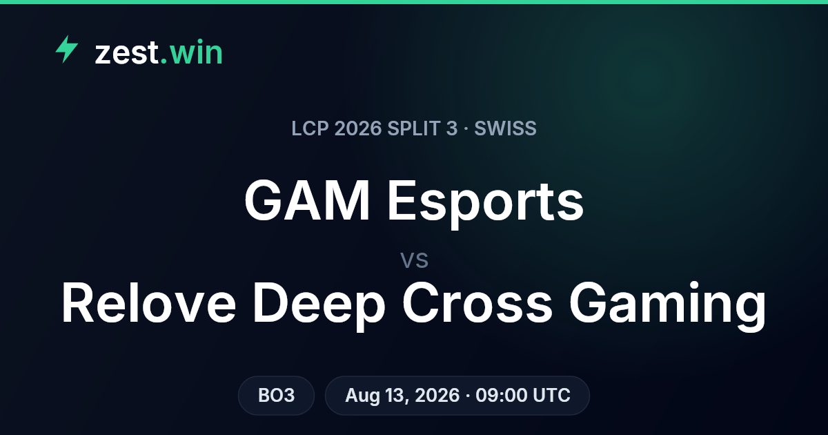 GAM Esports vs Relove Deep Cross Gaming: LCP 2026 Split 3 Swiss Prediction