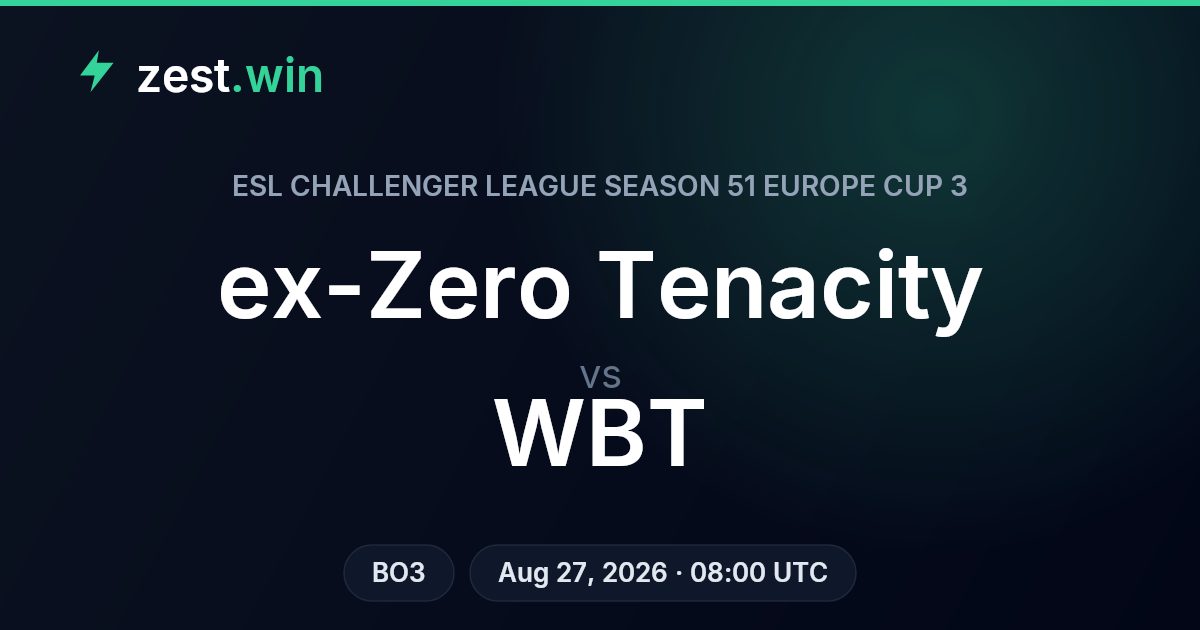 ex-Zero Tenacity vs WBT Prediction — ECL S51 Europe Cup 3