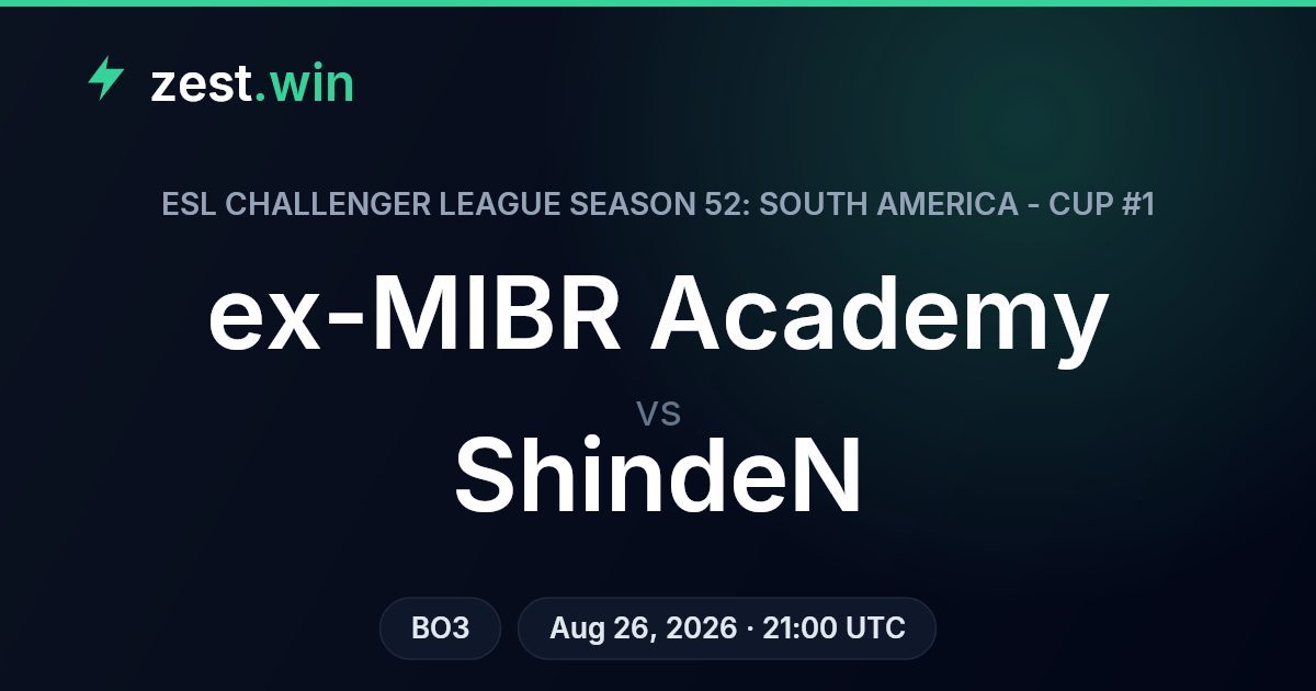 ex-MIBR Academy vs ShindeN Prediction — ESL Challenger League S52