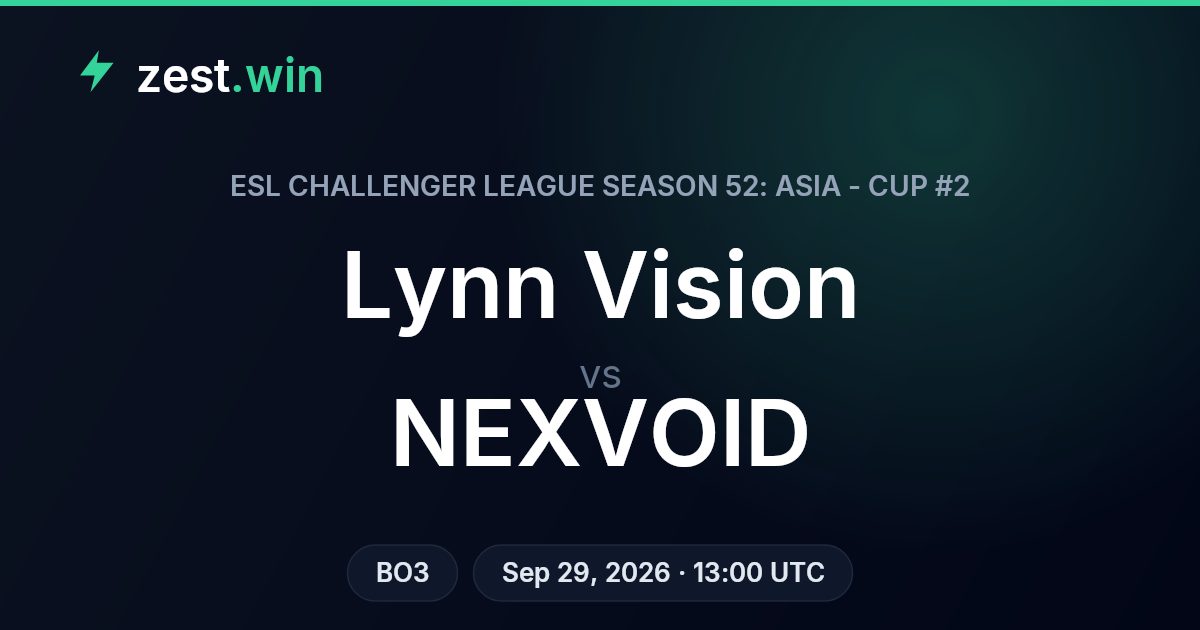 Lynn Vision vs NEXVOID Prediction — ESL Challenger League