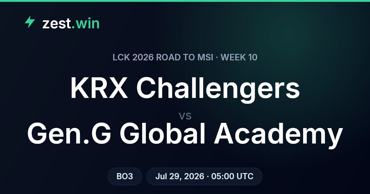KRX Challengers vs Gen.G Global Academy: LCK Road to MSI Week 10 Prediction