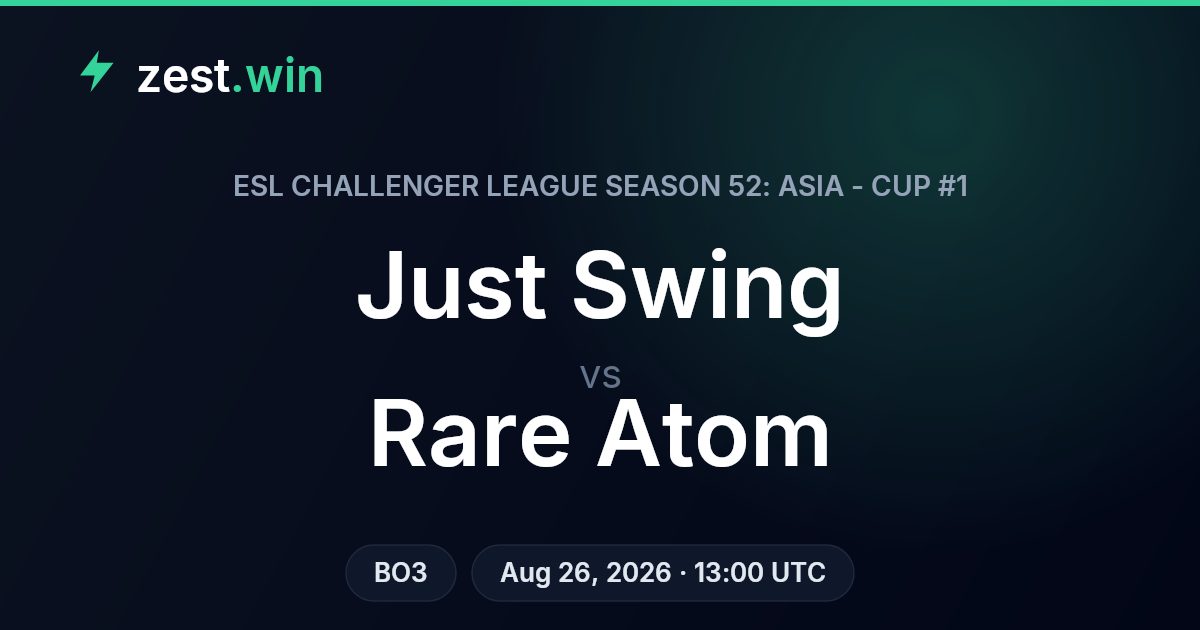 Just Swing vs Rare Atom Prediction — ECL S52 Asia Cup #1