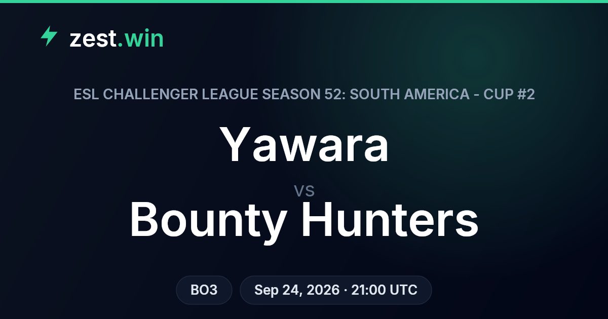 Yawara vs Bounty Hunters Prediction — ESL Challenger League