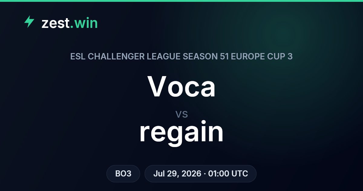 Voca vs regain: ESL Challenger League Season 51 Europe Cup 3 Preview