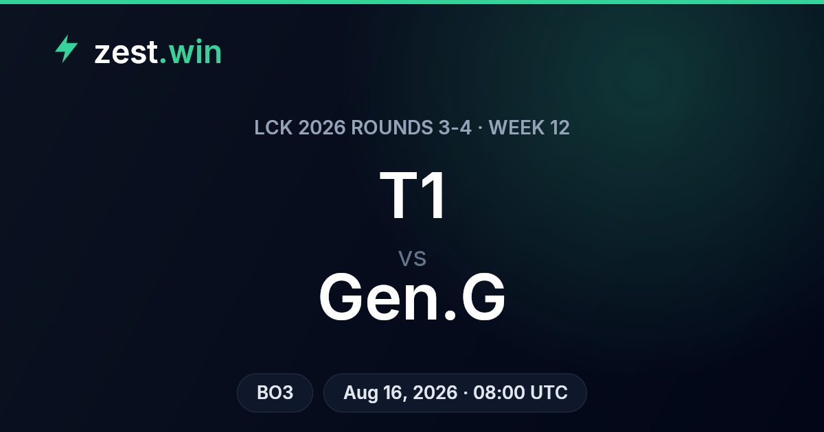 T1 vs Gen.G: LCK 2026 Week 12 Series Prediction