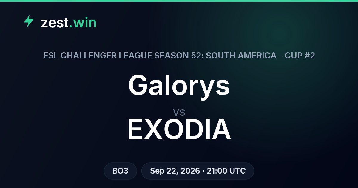 Galorys vs EXODIA Prediction — ESL Challenger League SA Cup #2