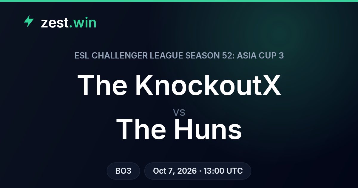 The KnockoutX vs The Huns Prediction — ESL Challenger Asia Cup 3