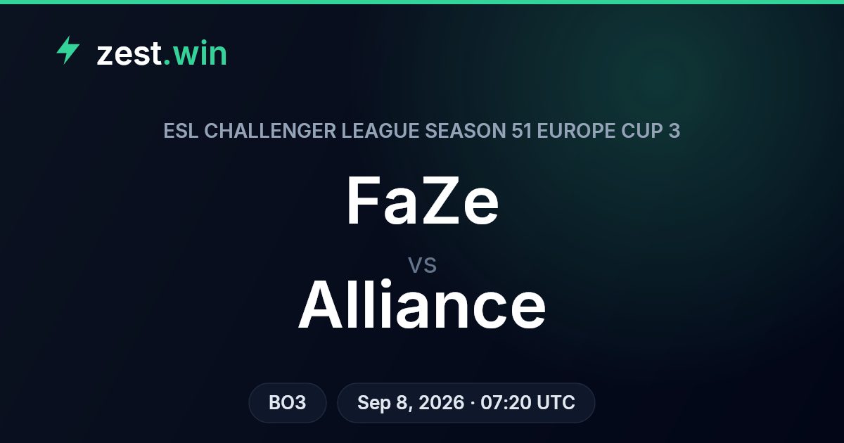 FaZe vs Alliance Prediction - ESL Challenger League Europe Cup 3