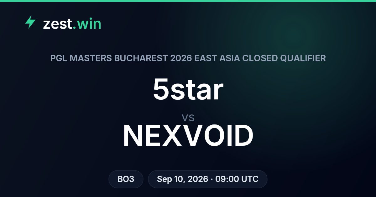 5star vs NEXVOID Prediction — PGL Bucharest East Asia Qualifier