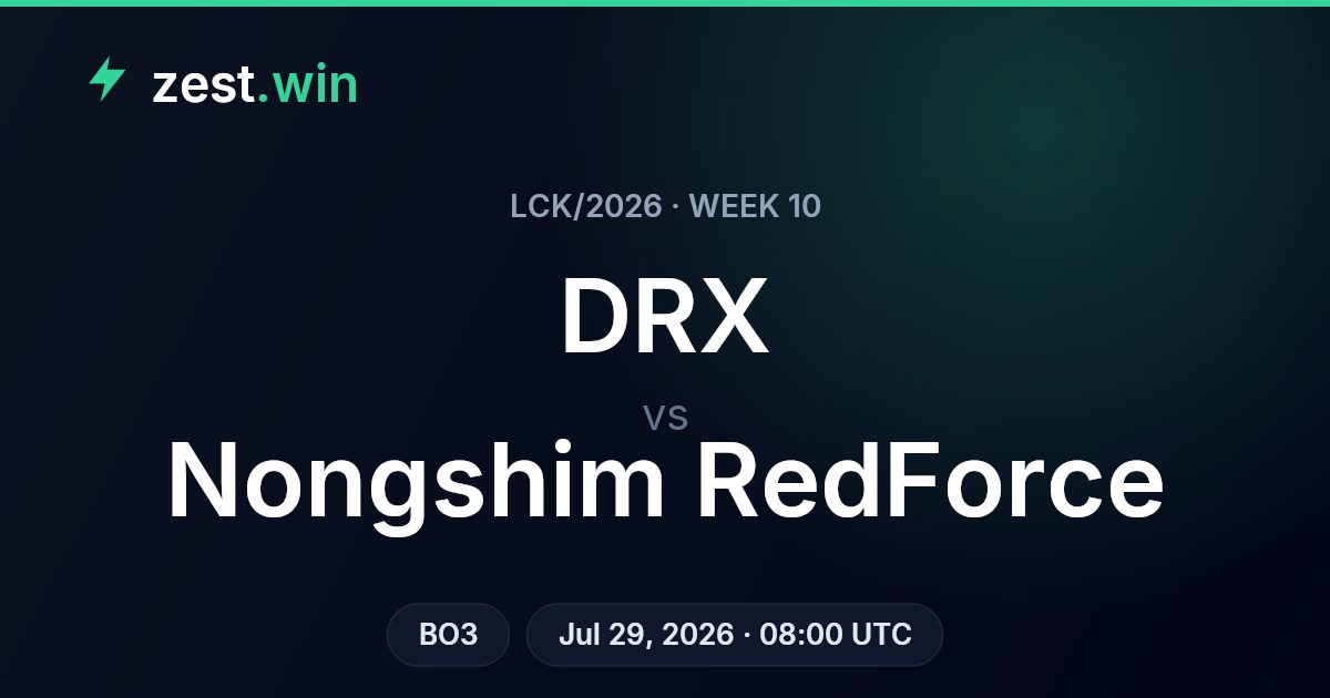 LCK Week 10: DRX vs Nongshim RedForce – Model Favors NS RedForce