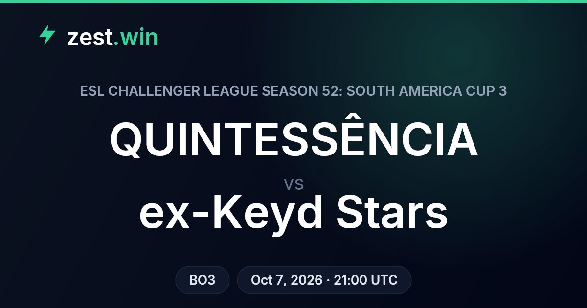 QUINTESSÊNCIA vs ex-Keyd Stars: model sees a 50-50 BO3