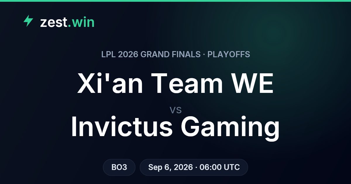 Xi'an Team WE vs IG Prediction — LPL 2026 Grand Finals