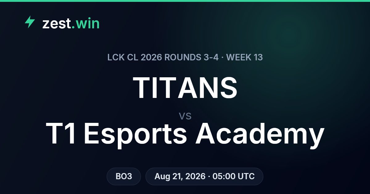 LCK CL 2026 Week 13: TITANS vs T1 Esports Academy Prediction