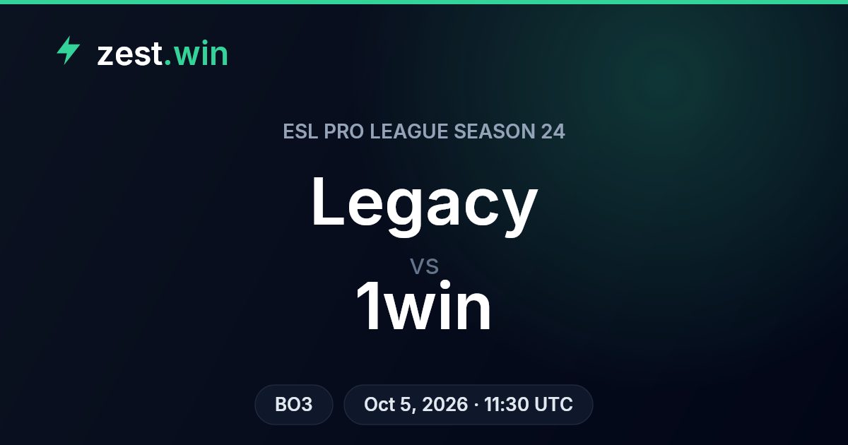 Legacy vs 1win Prediction — ESL Pro League Season 24
