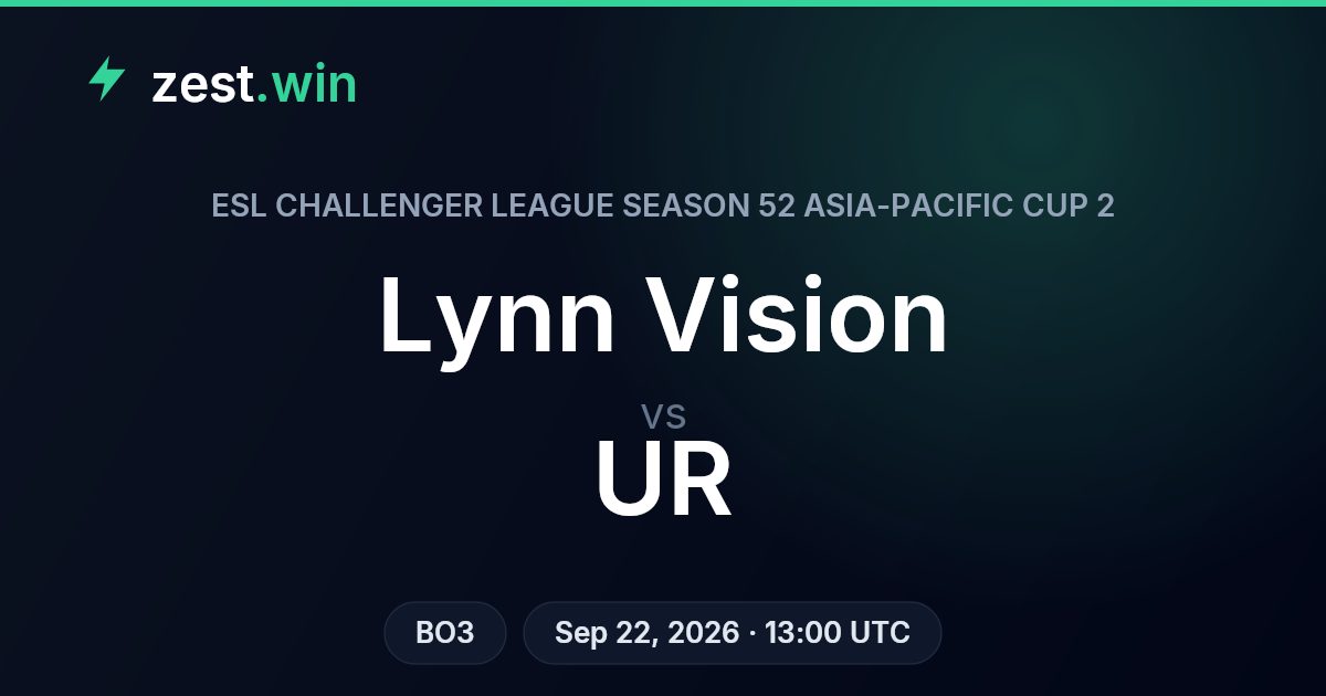 Lynn Vision vs UR Prediction — ESL Challenger League APAC