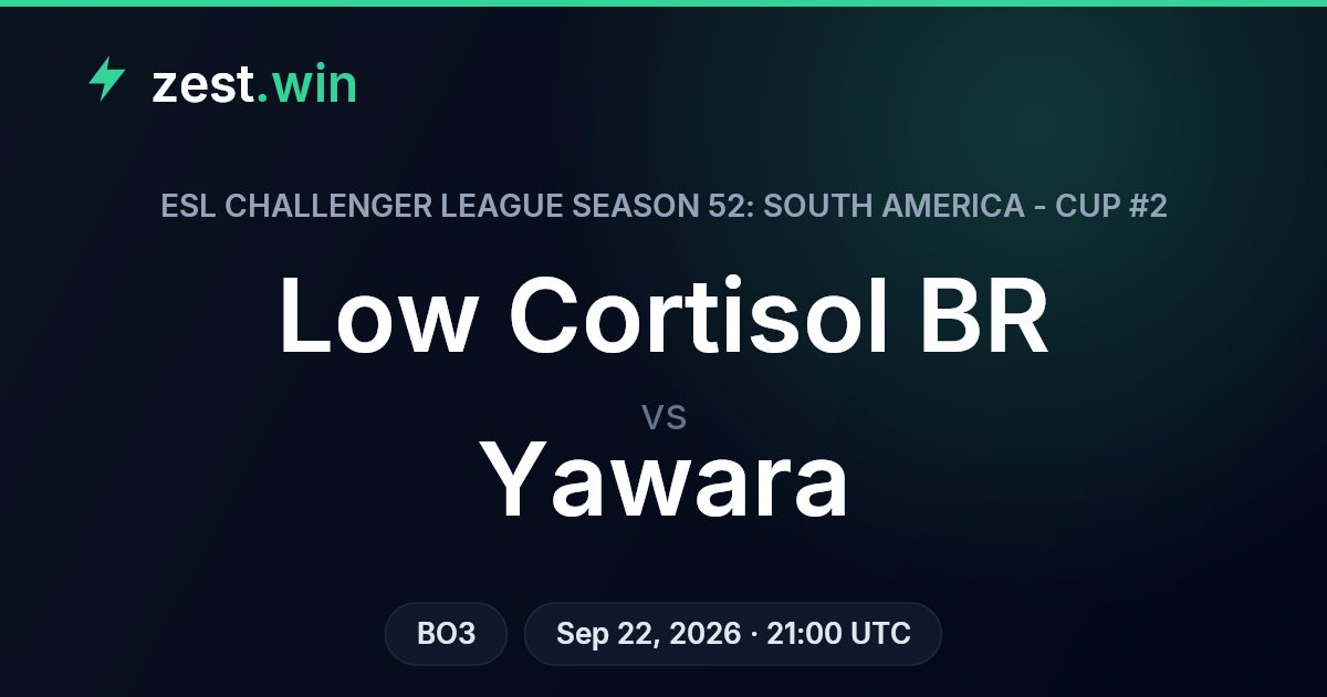Low Cortisol BR vs Yawara Prediction — ESL Challenger League