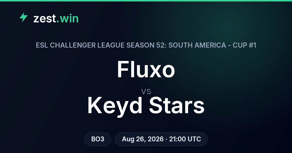 Fluxo vs Keyd Stars Prediction — ECL Season 52 SA Cup #1