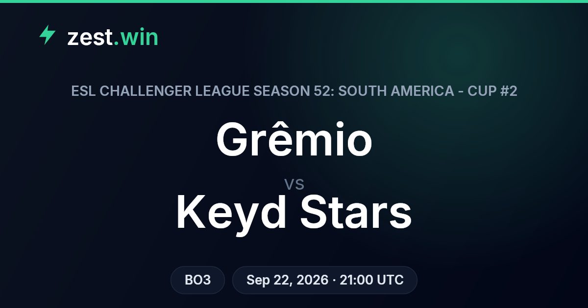 Grêmio vs Keyd Stars Prediction — ESL Challenger League