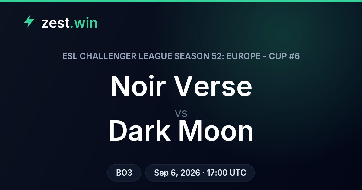 Noir Verse vs Dark Moon Prediction — ECL S52 Cup #6
