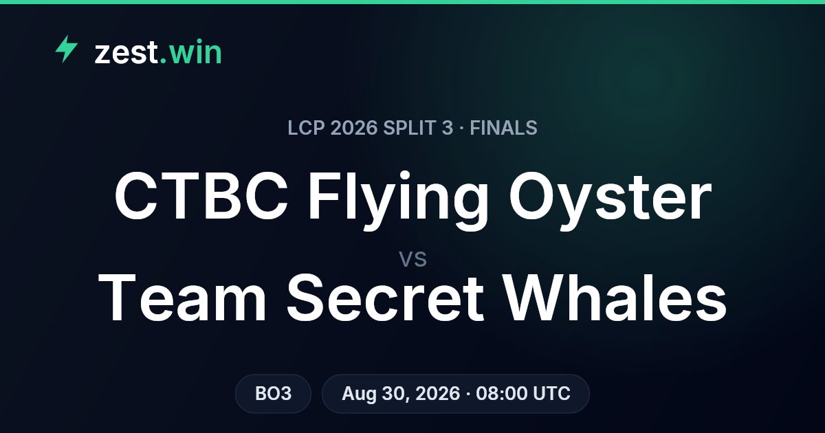 CTBC Flying Oyster vs Team Secret Whales — LCP Split 3 Prediction