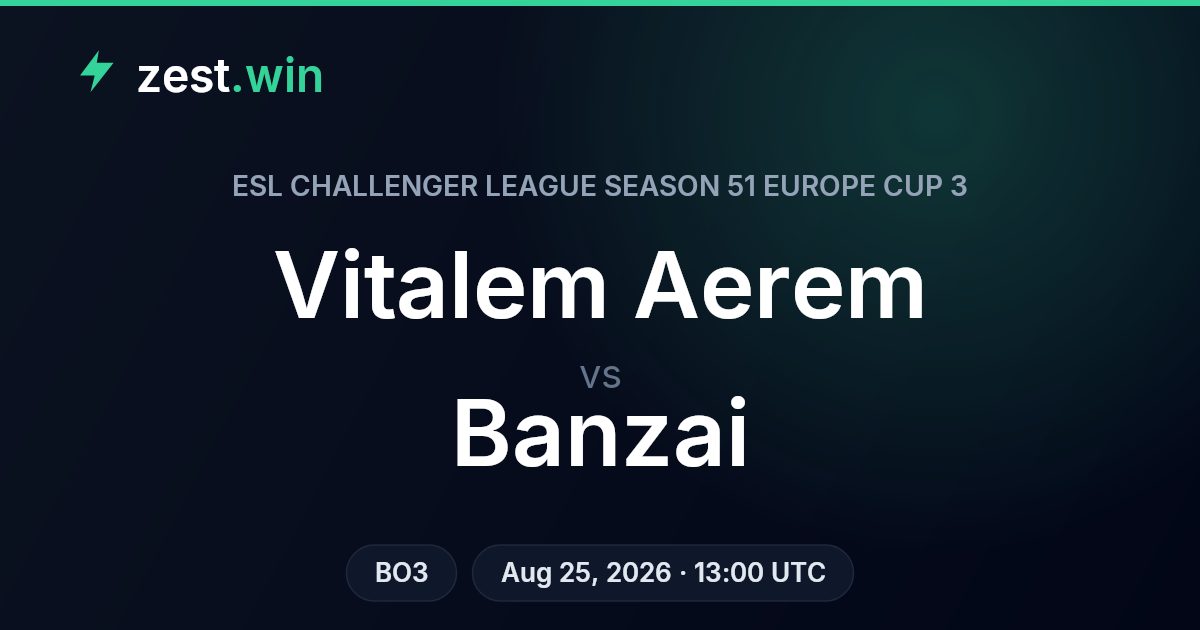 Vitalem Aerem vs Banzai: ESL Challenger League Season 51 Europe Cup 3 Preview